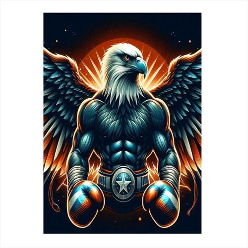 Kanatlı Boksör Kartal Tasarım Mdf Tablo 50 cm x 70 cm