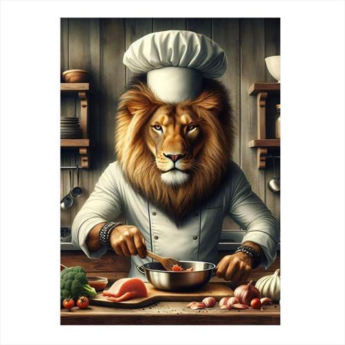Aşçı Aslan Model Mdf tablo 50 cm x 70 cm