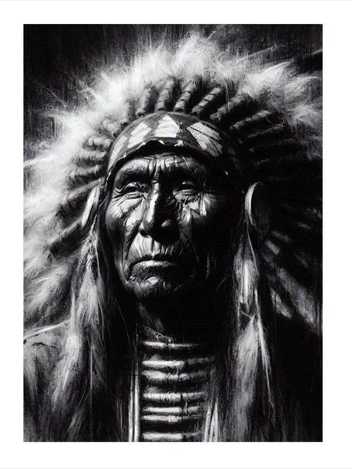 Kızılderili Adam Art Mdf Poster 25 cm x 35 cm