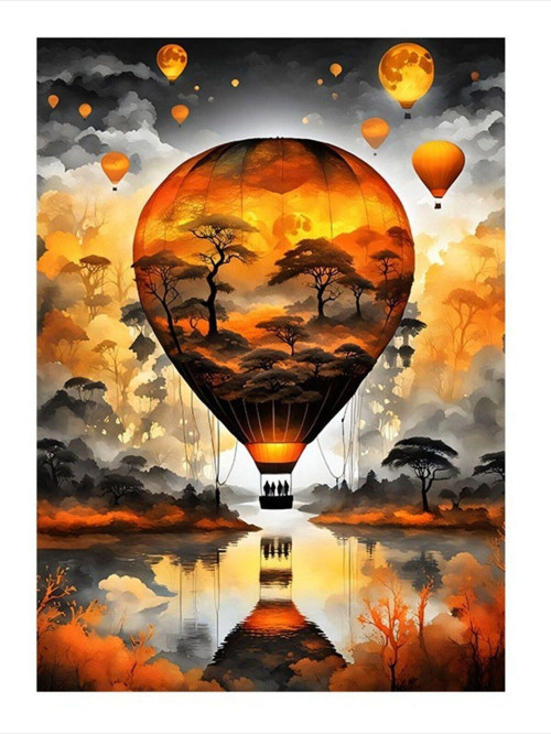 Uçan Balonlar Tasarım Mdf Tablo 35 cm x 50 cm