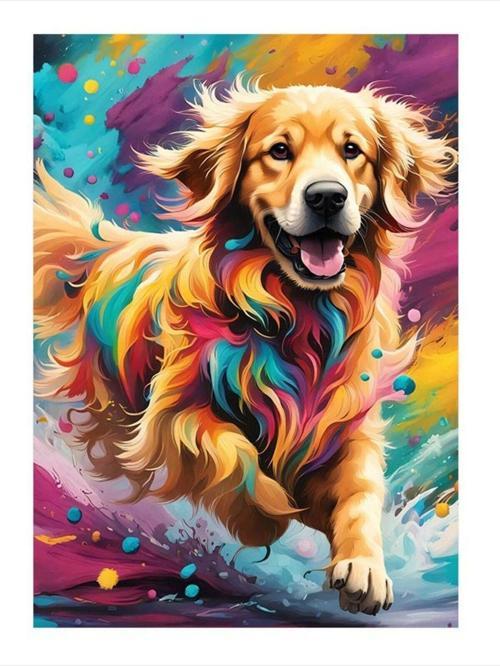 Sevimli Golden Köpek Modern Mdf Tablo 50 cm x 70 cm