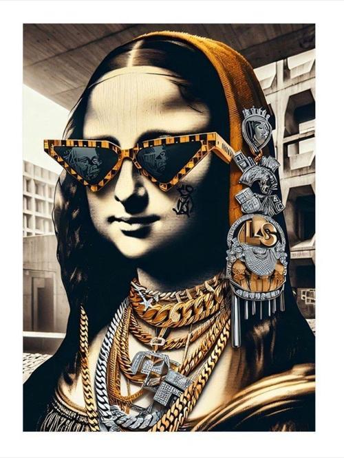 Mona Lisa Fan Art Dekoratif Mdf Tablo 35 cm x 50 cm