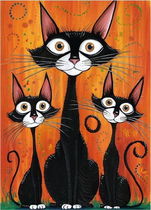 Sevimli Kediler Art Mdf Tablo 35 cm x 50 cm