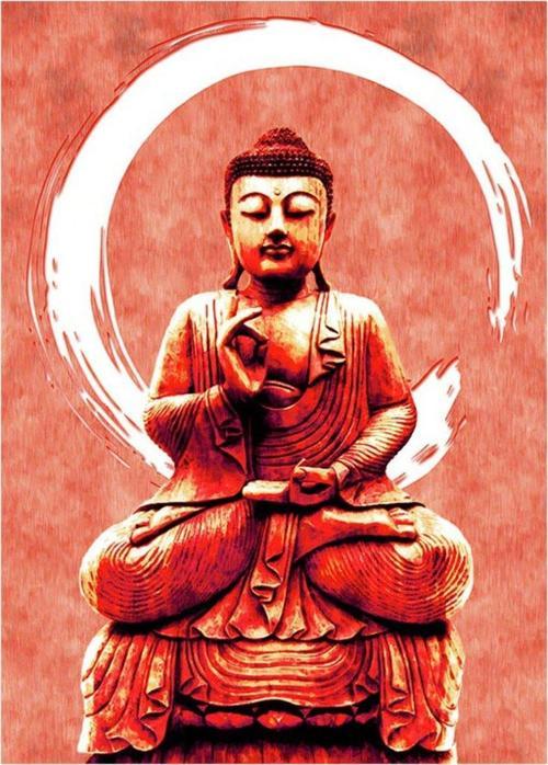 Budist Heykeli Dekoratif Mdf Tablo 35 cm x 50 cm