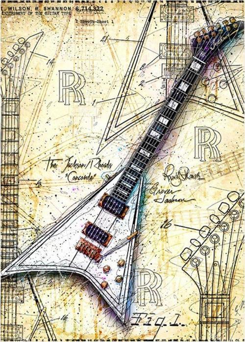 Fly Kasa Gitar Modern Mdf Tablo 35 cm x 50 cm