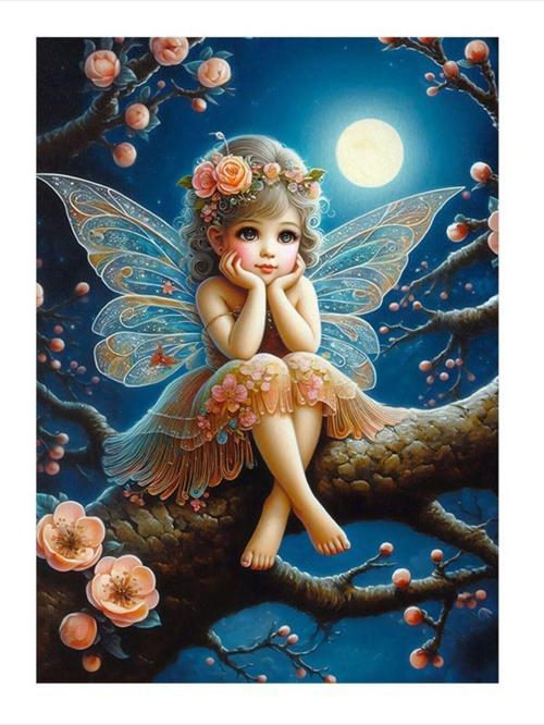 Ağaç Dalındaki Peri Kız Mdf poster 35 cm x 50 cm