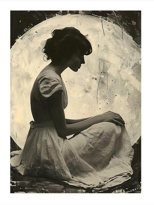 Üzgün Kız Art Mdf Poster 50 cm x 70 cm