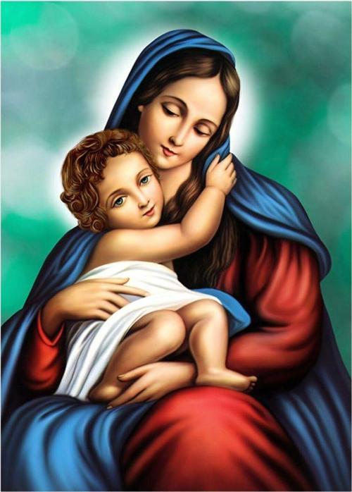 Meryem Ana Ve İsa Modern Mdf Tablo 35 cm x 50 cm