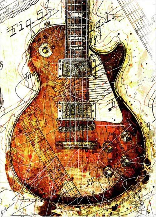 Gibson Gitar Model Mdf tablo 35 cm x 50 cm