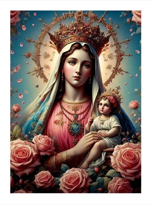 Meryem Ana Ve Hz İsa Dekoratif Mdf Tablo 25 cm x 35 cm