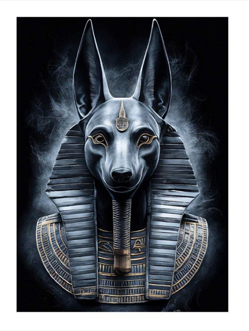 Anubis Mısır Tanrısı Desenli Mdf Tablo 25 cm x 35 cm
