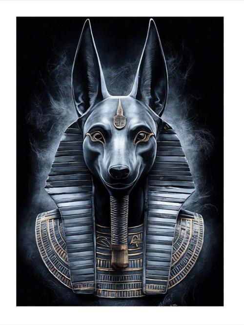 Anubis Mısır Tanrısı Desenli Mdf Tablo 35 cm x 50 cm