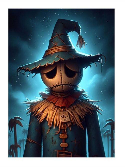 Üzgün Korkuluk Desenli Mdf Tablo 25 cm x 35 cm