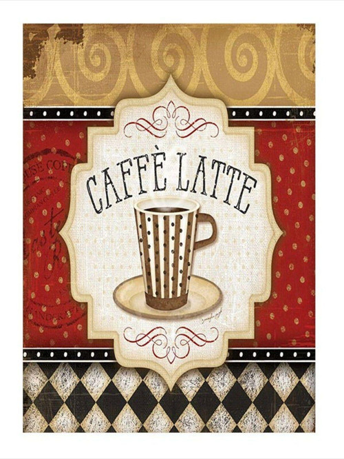 Latte Kahve Temalı Modern Mdf Tablo 25 cm x 35 cm