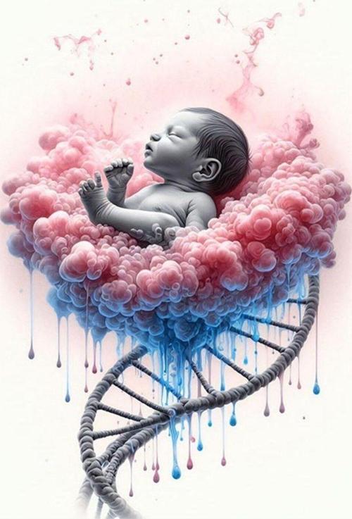 Rahimdeki Bebek Ve Dna Art Mdf Tablo 25 cm x 35 cm