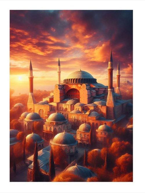 Cami Manzarası Dekoratif Mdf Tablo 50 cm x 70 cm