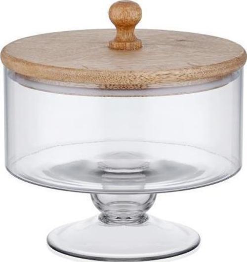MADERA AYAKLI KURABİYE KAVANOZU 18X17X17CM