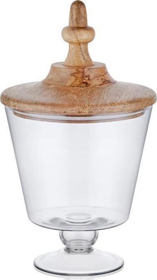 MADERA AYAKLI KURABİYE KAVANOZU 33X19X19CM