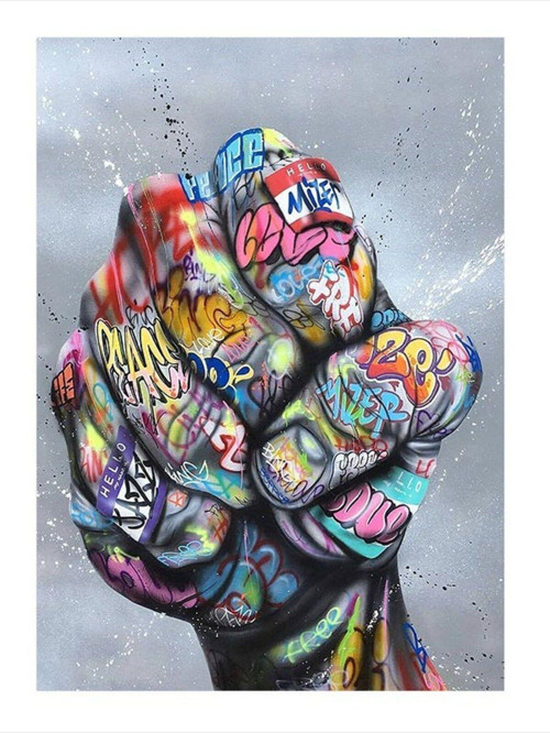 Dövmeli El Modern Mdf Tablo 50 cm x 70 cm