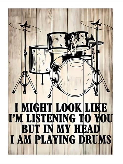 Davulcu Baterist Temalı Mdf Tablo 50 cm x 70 cm