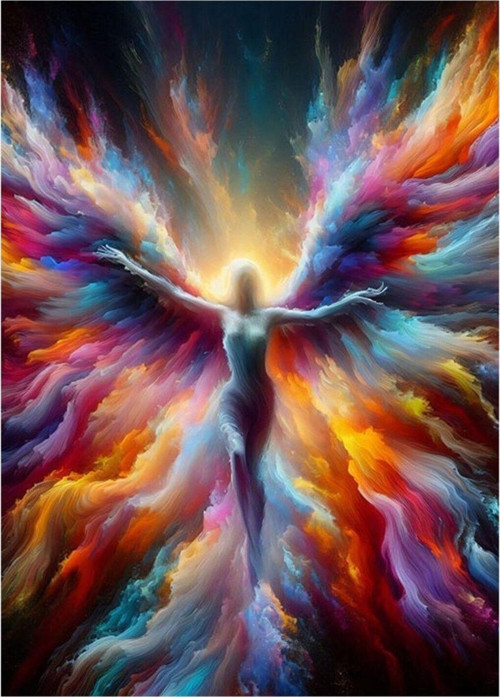 Kanatlı Soyut Kadın Mdf Tablo 35 cm x 50 cm