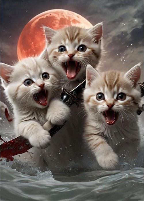 Şaşkın Kediler Dekoratif Mdf Tablo 35 cm x 50 cm