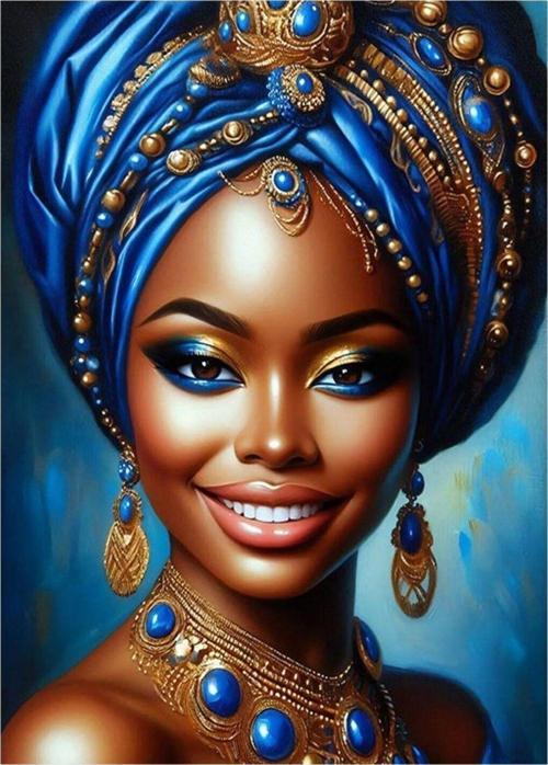 Afrikalı Kadın Desenli Mdf Tablo 25 cm x 35 cm