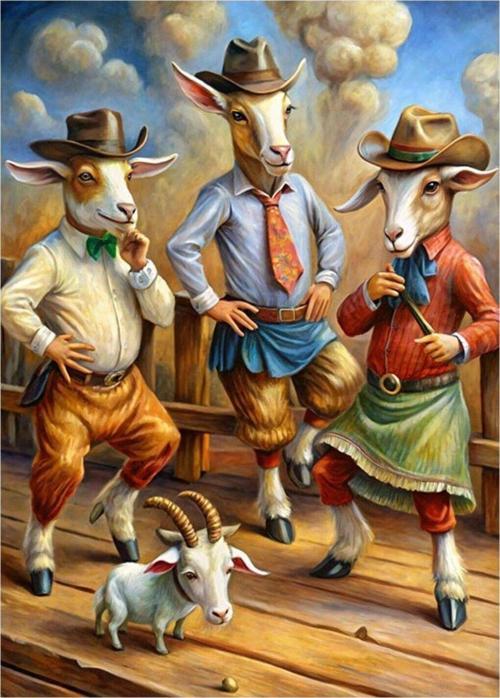 Sevimli Keçiler Art Mdf Poster 50 cm x 70 cm