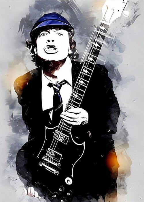 Angus Young Dekoratif Mdf Tablo 35 cm x 50 cm