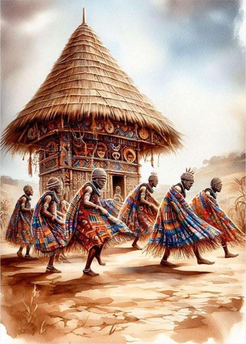 Afrikalı Kabile Modern Mdf Tablo 35 cm x 50 cm