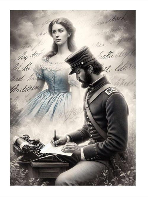 Mektup Yazan Asker Mdf poster 50 cm x 70 cm