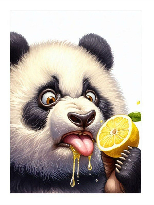 Limon Yiyen Panda Dekoratif Mdf Tablo 50 cm x 70 cm