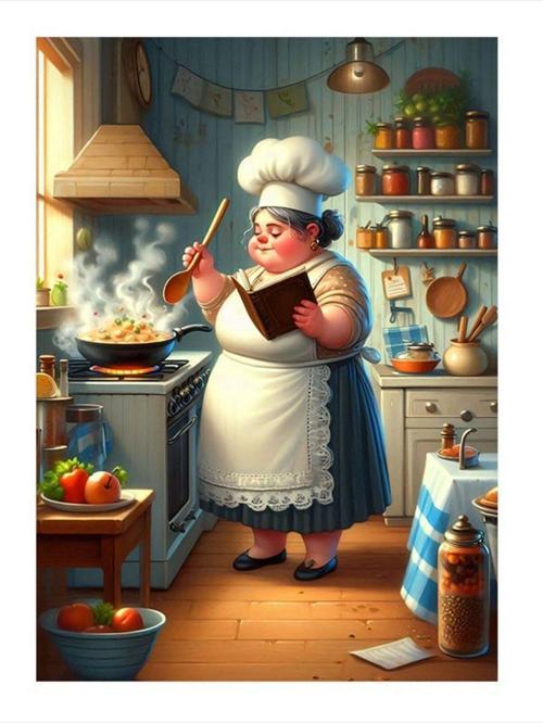 Aşçı Kadın Art Mdf Poster 50 cm x 70 cm