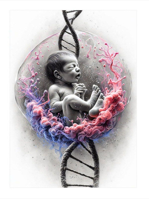 Rahimdeki Bebek Mdf poster 25 cm x 35 cm