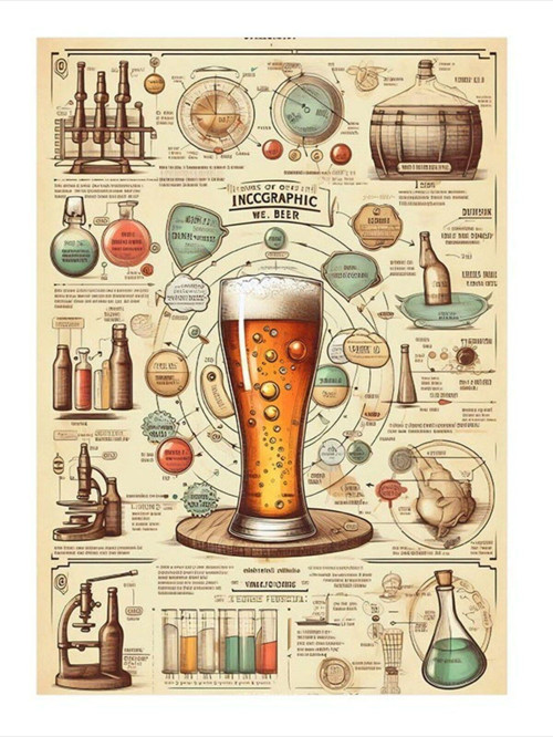 Bira Temalı Mdf poster 50 cm x 70 cm