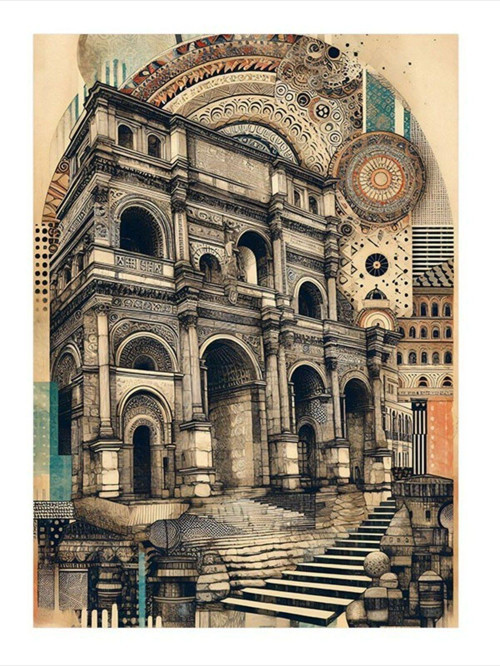 Eski Bina Mdf poster 35 cm x 50 cm