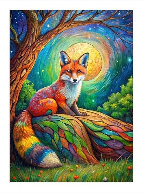 Sevimli Tilki Art Mdf Tablo 35 cm x 50 cm