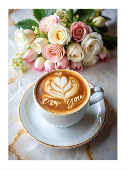 Kahve Fincanı Ve Çiçekler Hediyelik Mdf Tablo 50 cm x 70 cm