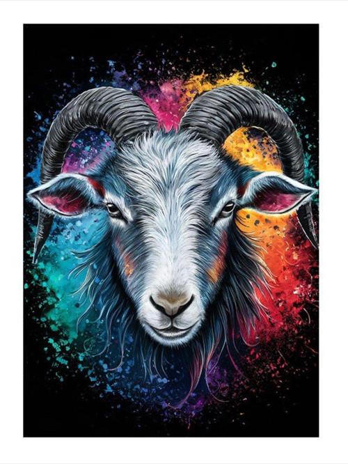 Keçi Ve Boyalar Art Mdf Poster 25 cm x 35 cm