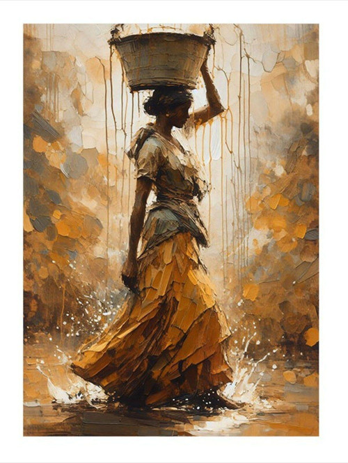 Afrikalı Kadın Dekoratif Mdf Tablo 35 cm x 50 cm