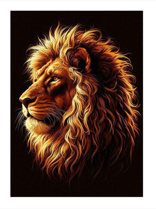 Aslan Kafası Mdf Tablo 50 cm x 70 cm