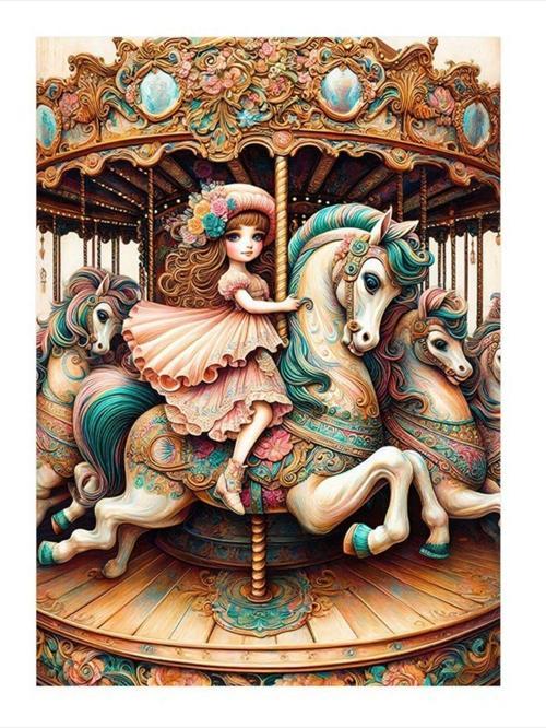 Atlı Karıncaya Binen Çocuk Model Mdf tablo 50 cm x 70 cm