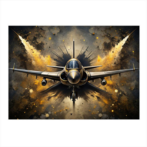 Savaş Uçağı Art Mdf Poster 50 cm x 70 cm