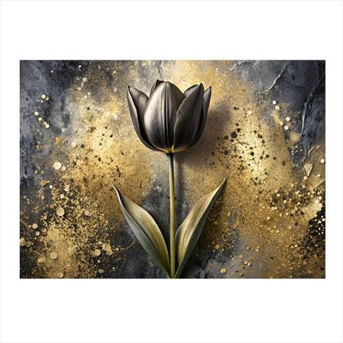 Siyah Lale Tasarım Mdf Tablo 50 cm x 70 cm