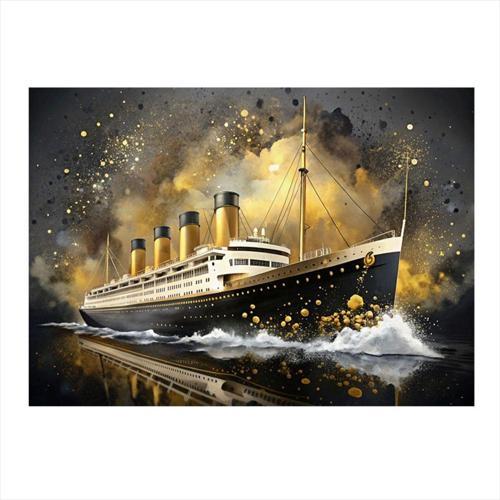 Titanik Yolcu Gemisi Desenli Mdf Tablo 35 cm x 50 cm