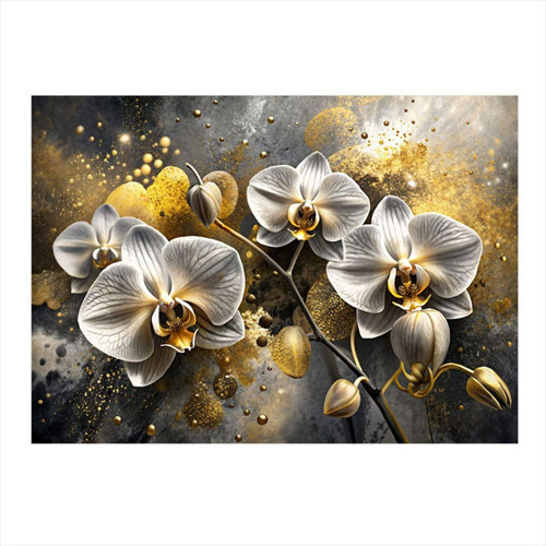 Beyaz Orkideler Tasarım Mdf Tablo 35 cm x 50 cm