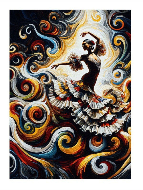 Dans Eden İspanyol Kızı Desenli Mdf Tablo 25 cm x 35 cm