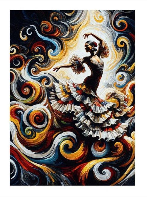Dans Eden İspanyol Kızı Desenli Mdf Tablo 50 cm x 70 cm