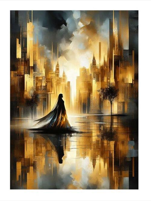 Soyut Kadın Ve Şehir Hediyelik Mdf Tablo 25 cm x 35 cm