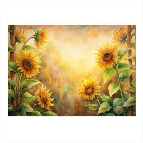 Ay Çiçeği Dekoratif Mdf Tablo 35 cm x 50 cm